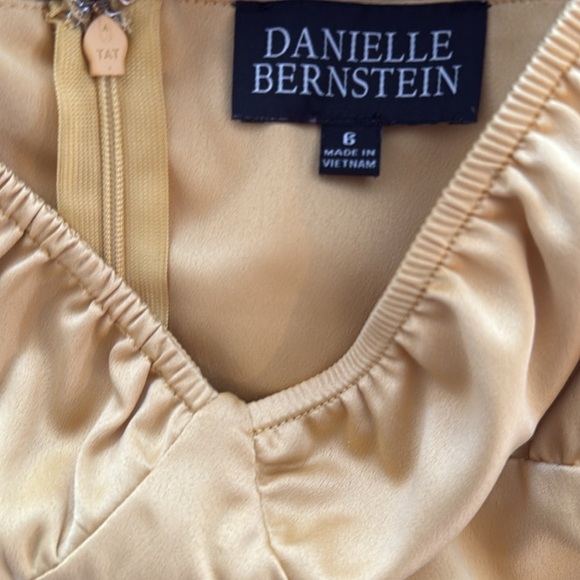 DANIELLE BERNSTEIN Sahara Sun Gold Satin Tank Bodysuit 6 - Picture 7 of 8